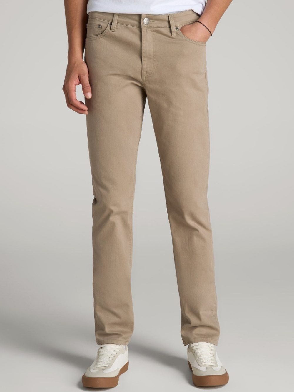 American Tall Dylan Slim Fit Colored Jeans for Tall Men in Clay Wash Size 30x38
